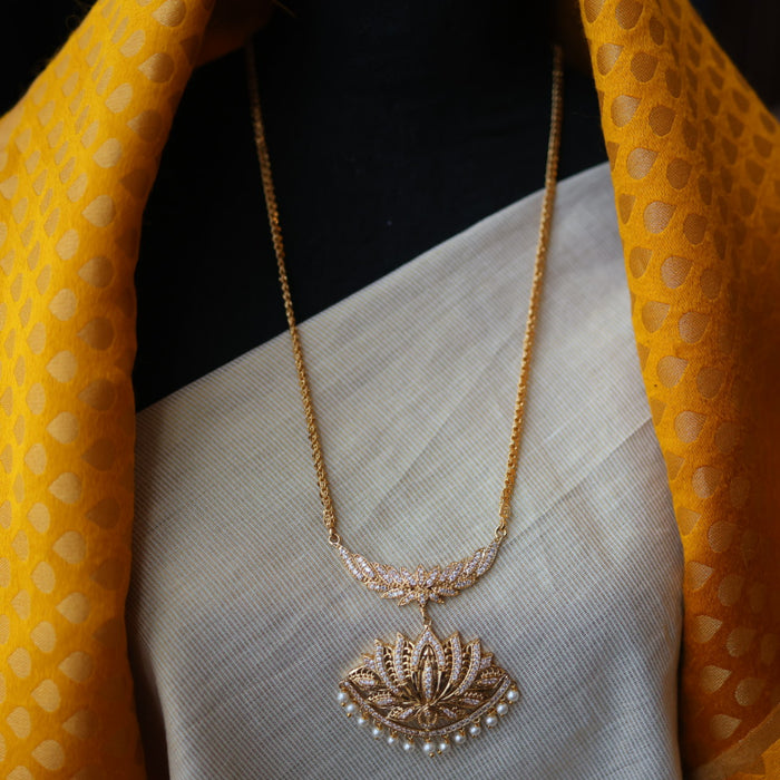 Heritage gold plated pearl padakam long necklace HP5219