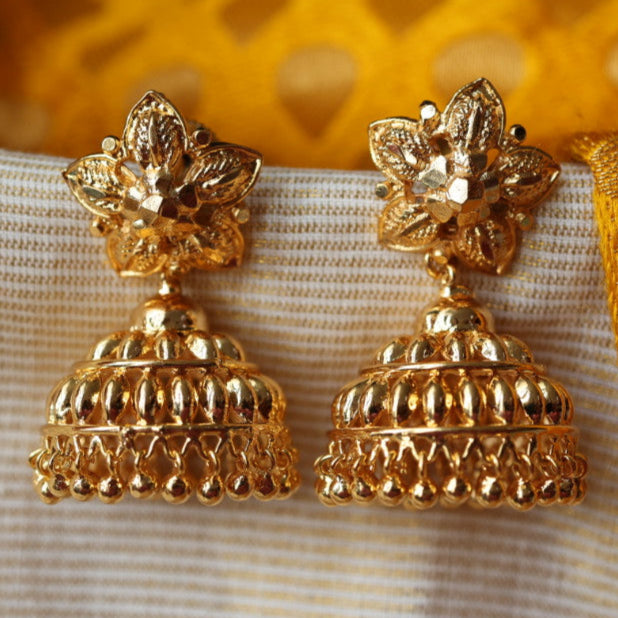 Heritage gold plated jumka earrings HJ204
