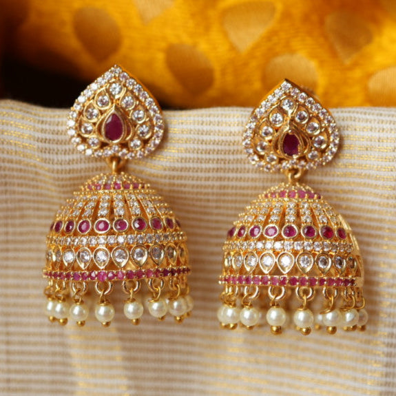 Heritage gold plated jumka earrings HJ2061