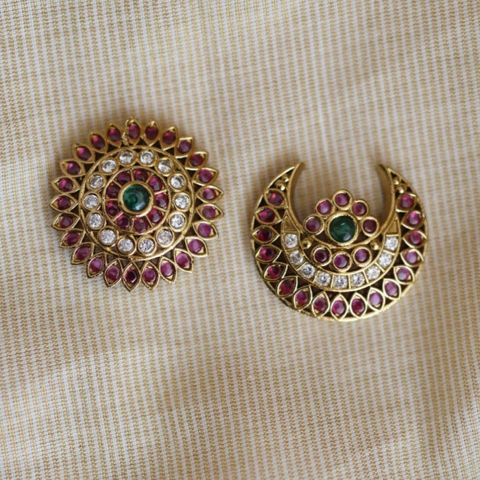 Ruby green stone sun and moon hair accessories HA00355