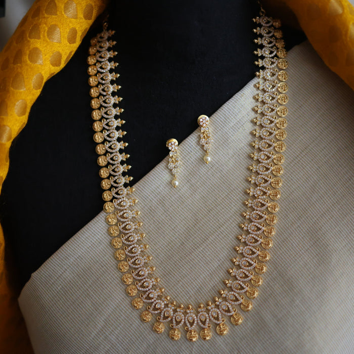 Heritage gold plated white stone coin necklace/ waistchain HL34557