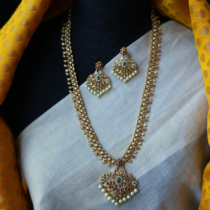 Antique long necklace and earrings LL02005