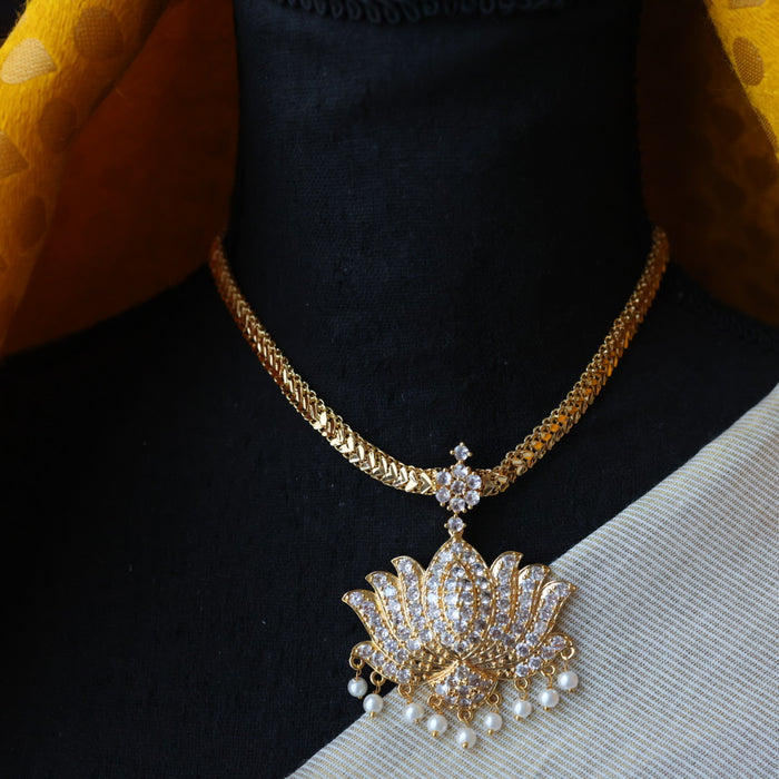Heritage gold plated short necklace and earrings H2634