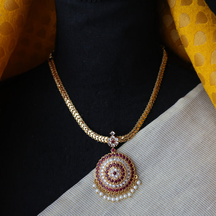 Heritage gold plated short necklace H1634