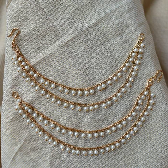 Antique gold and pearl mattal ear accessory 1246700