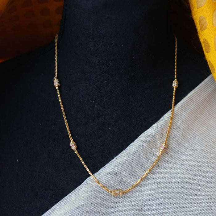 Heritage gold plated simple chain necklace HC5266