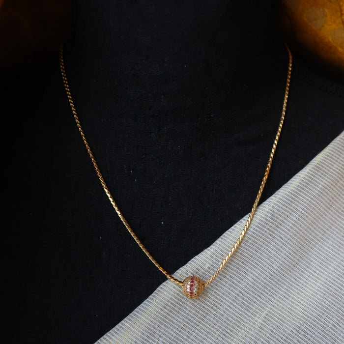Heritage gold plated simple chain necklace HC5268