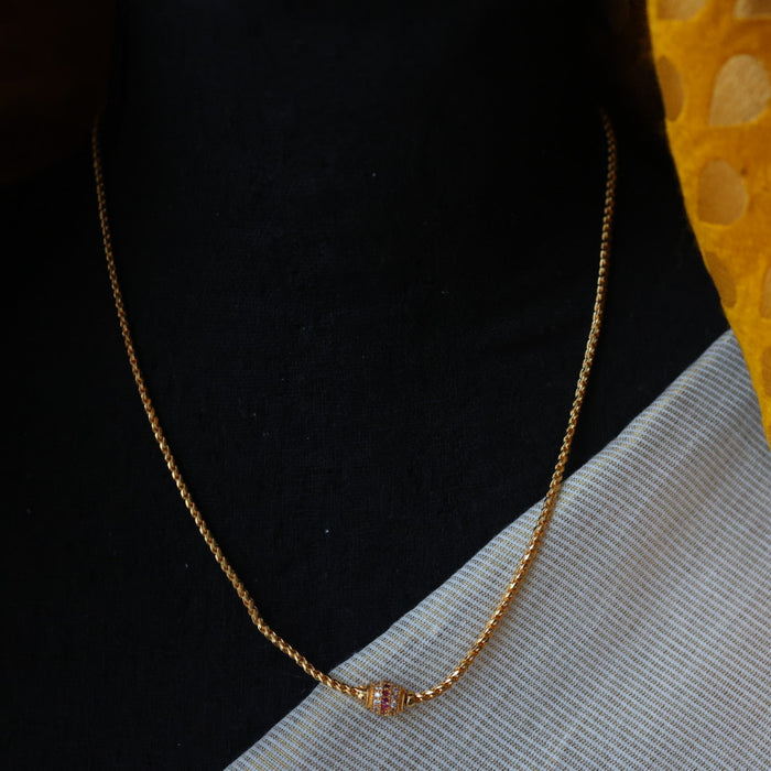Heritage gold plated simple chain necklace HC52112