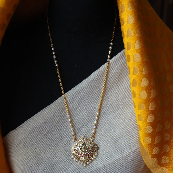 Heritage gold plated padakam long necklace HP51781