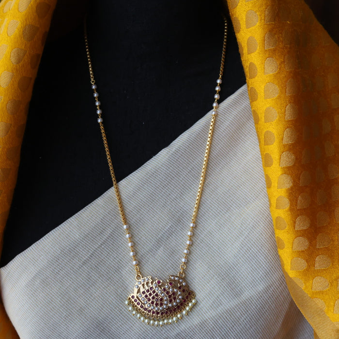 Heritage gold plated padakam long necklace HP3241