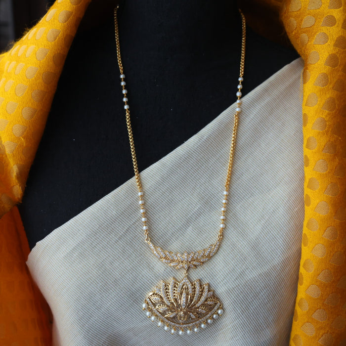 Heritage gold plated padakam long necklace HP5237
