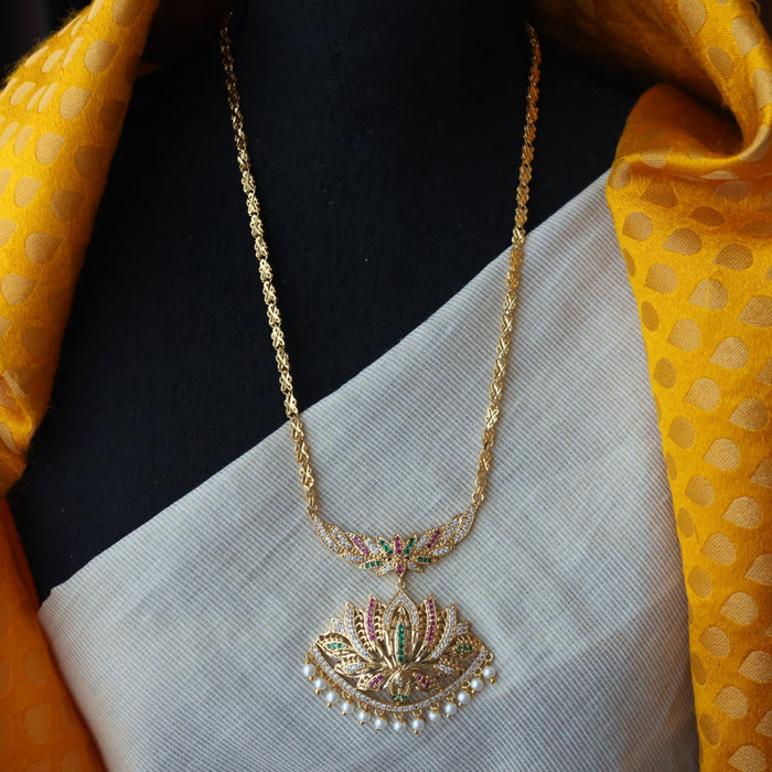 Heritage gold plated padakam long necklace HP5238