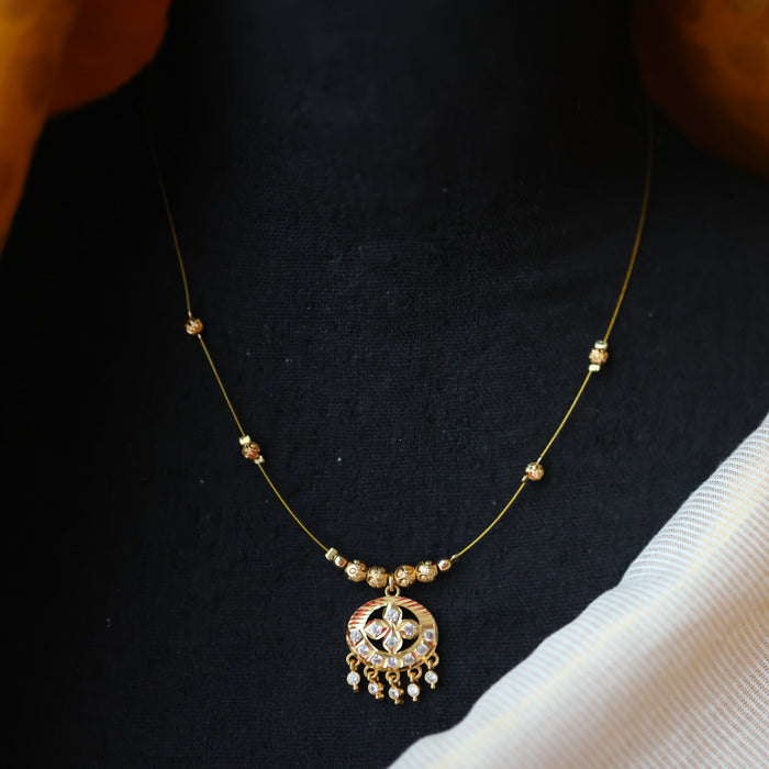Heritage gold plated invisible short necklace IN9037