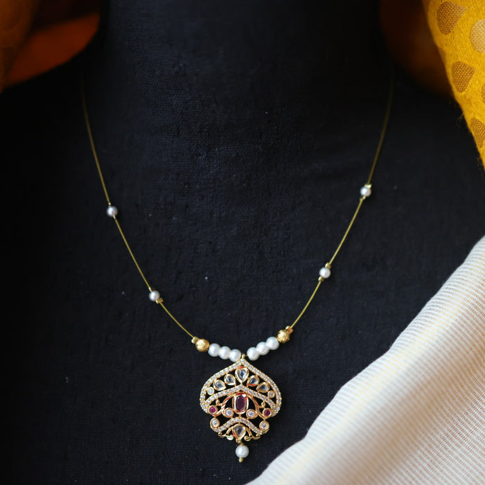 Heritage gold plated invisible short necklace IN9034