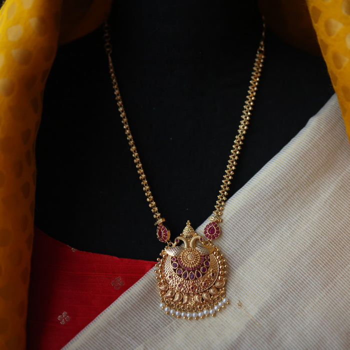 Heritage gold plated padakam short necklace H6710