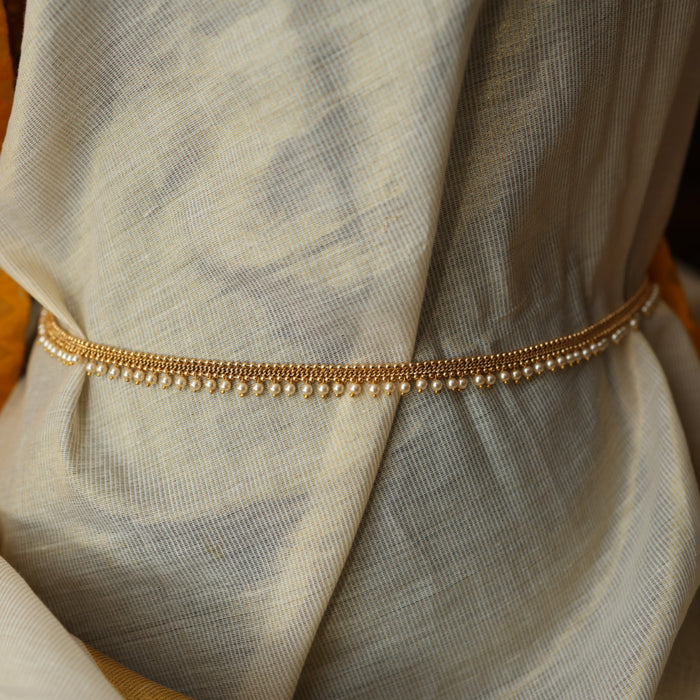 Antique gold and pearl design waistchain AW106599