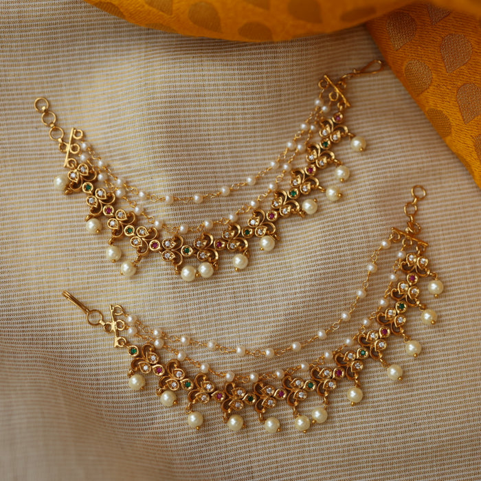 Antique pearls mattal ear accessories AM341