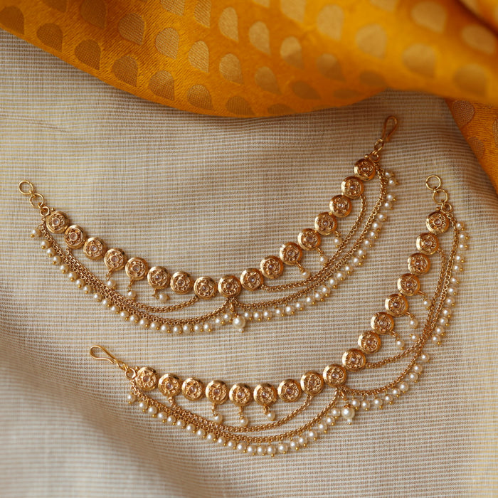 Antique pearls mattal ear accessories AM349