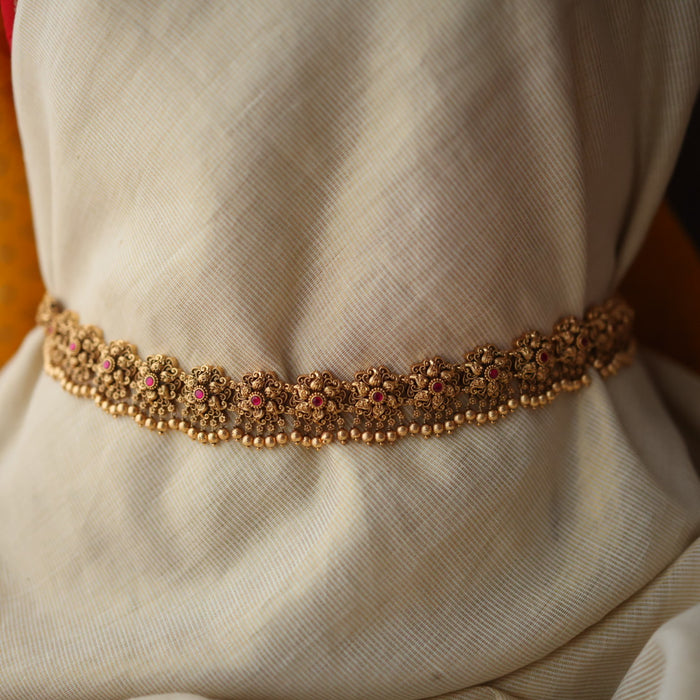 Antique gold temple design waistchain AW55678