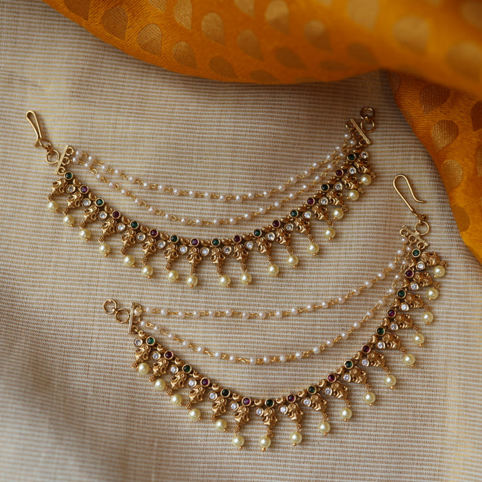 Heritage 3 layer gold mattal ear accessories HM112