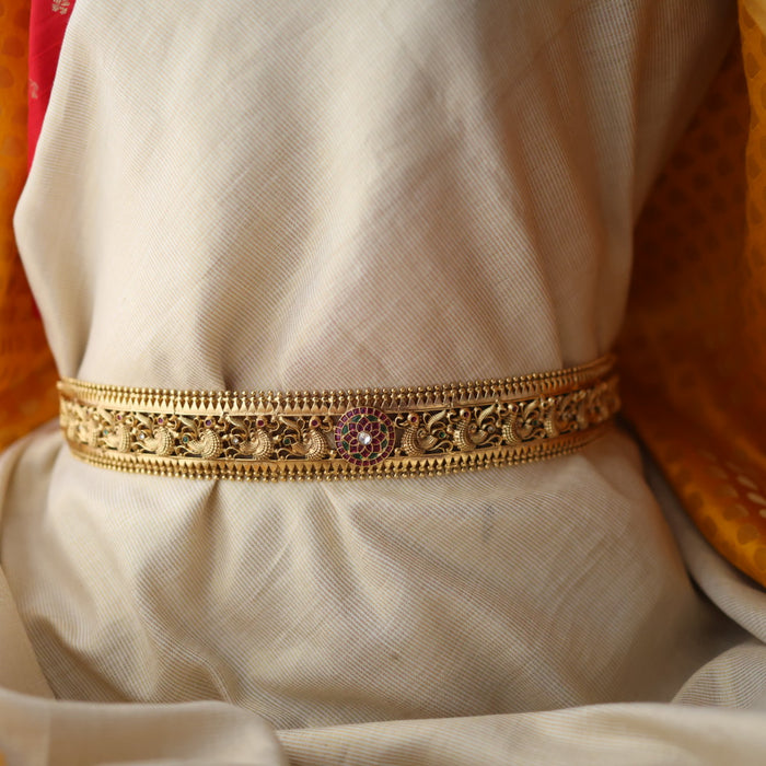 Antique gold temple design traditional waistbelt AW10889
