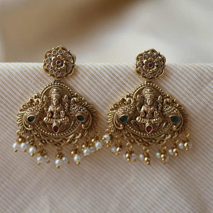 Antique temple design drop earrings AD201