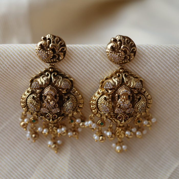 Antique temple design drop earrings AD202
