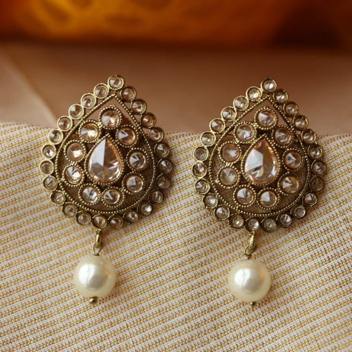 Trendy stone studd earring TJ341