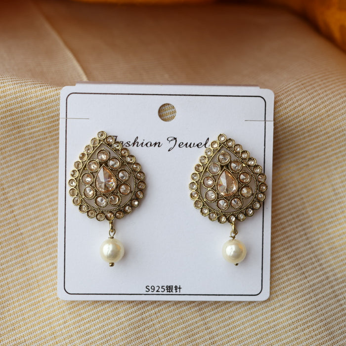 Trendy stone studd earring TJ341
