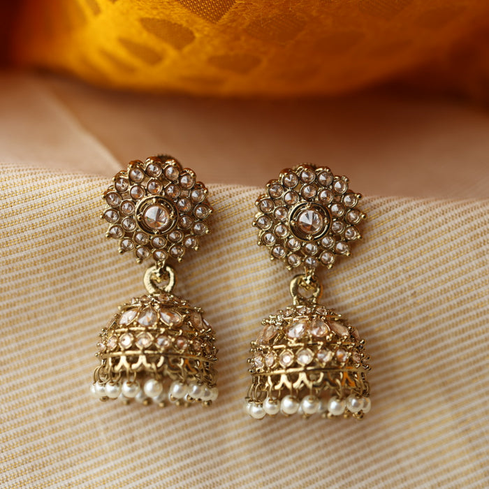 Trendy pearl jumka earrings TJ2012