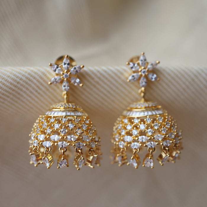 Heritage white stone jumka earrings HJ9499
