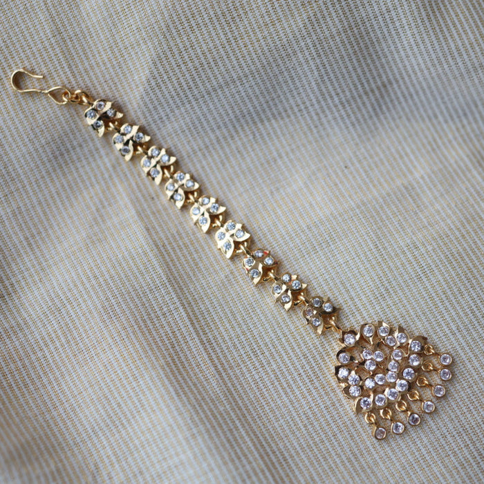 Heritage gold plated white stone tikka TH2426