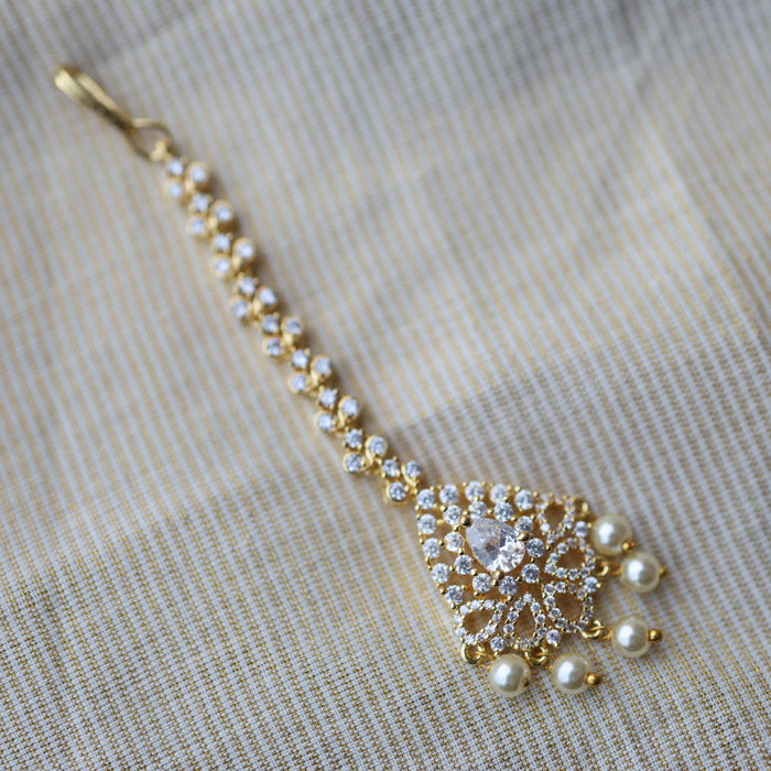 Heritage gold plated white tone tikka TH2889
