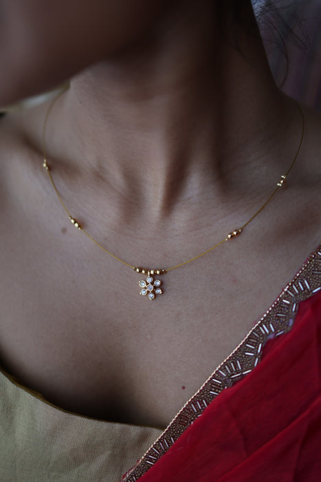 Heritage gold plated invisible short necklace IN954