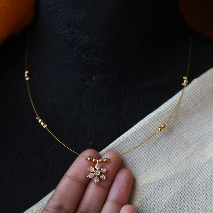 Heritage gold plated invisible short necklace IN954