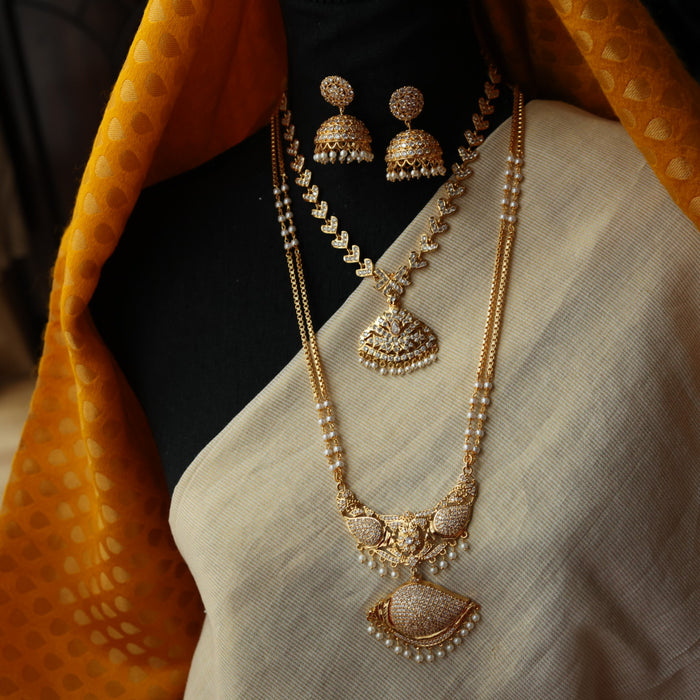 Heritage gold plated gold padakam necklace set with earrings HP301