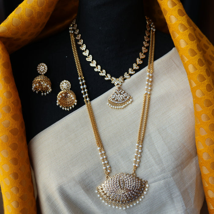 Heritage gold plated padakam necklace set with earrings HP692