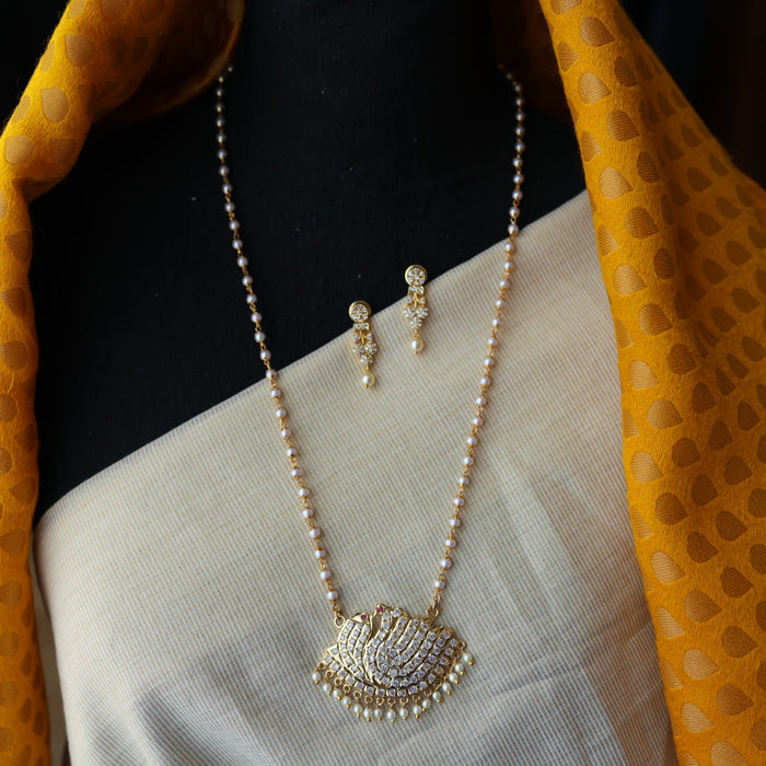 Heritage gold plated padakam necklace with earrings HP6705