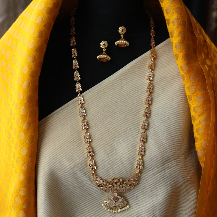 Heritage gold plated padakam necklace with earrings HP6927
