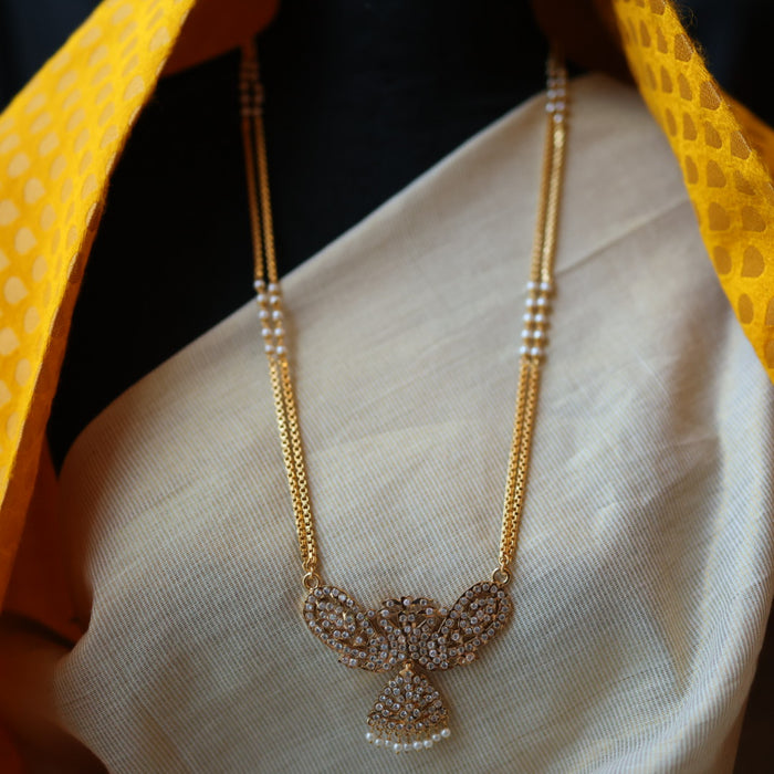 Heritage gold plated white padakam necklace HP7755