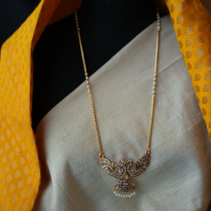 Heritage gold plated white padakam necklace HP985