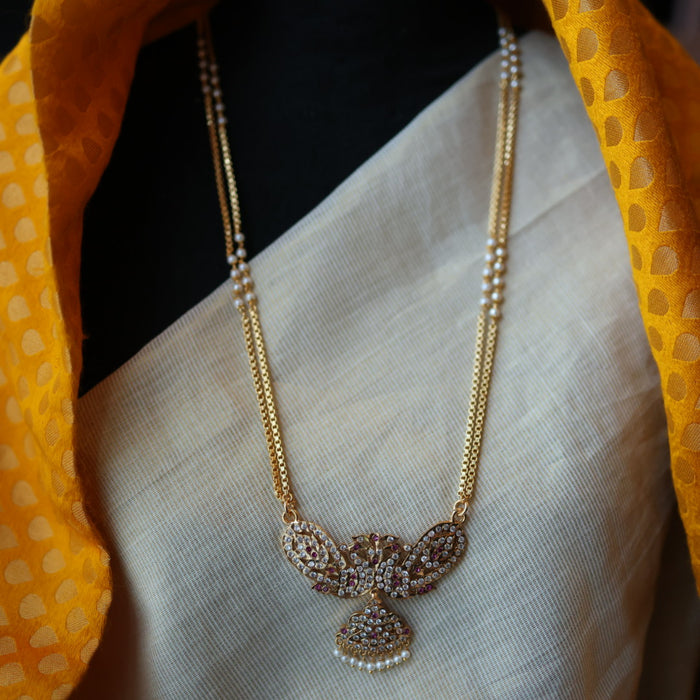 Heritage gold plated white padakam necklace HP1755