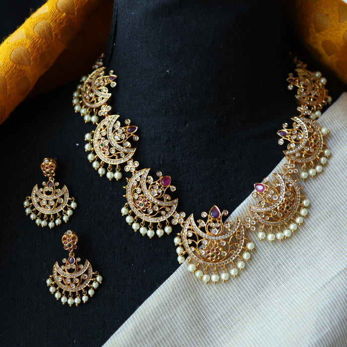 Antique short necklace with earrings SS100274