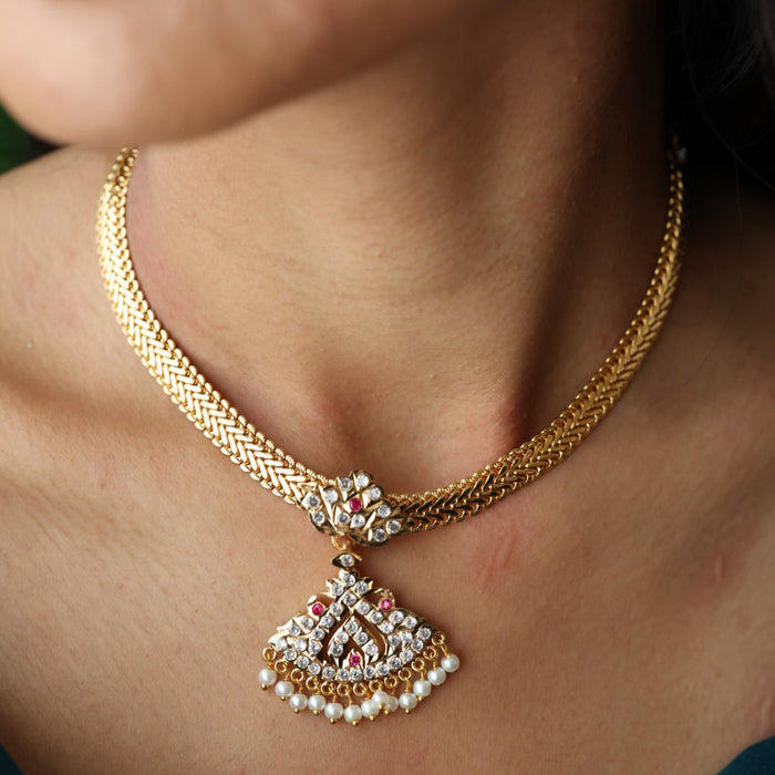 Heritage gold plated short necklace H7061