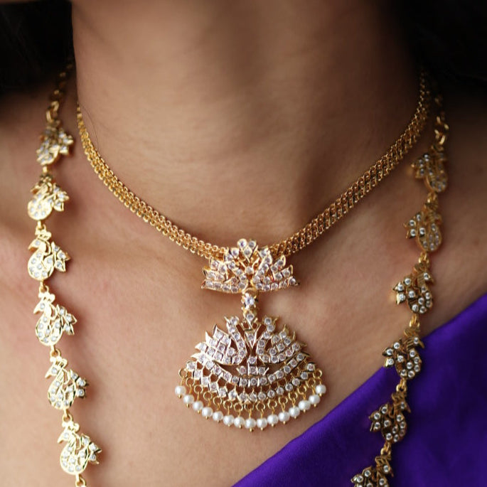 Heritage gold plated short necklace H691