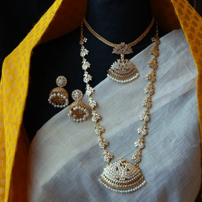 Heritage gold plated padakam necklace set with earrings HP6916