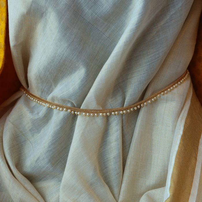 Heritage gold plated pearl waistchain AW051