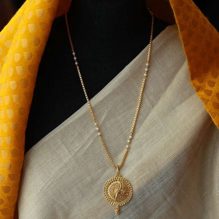 Heritage gold plated padakam long chain HC7645