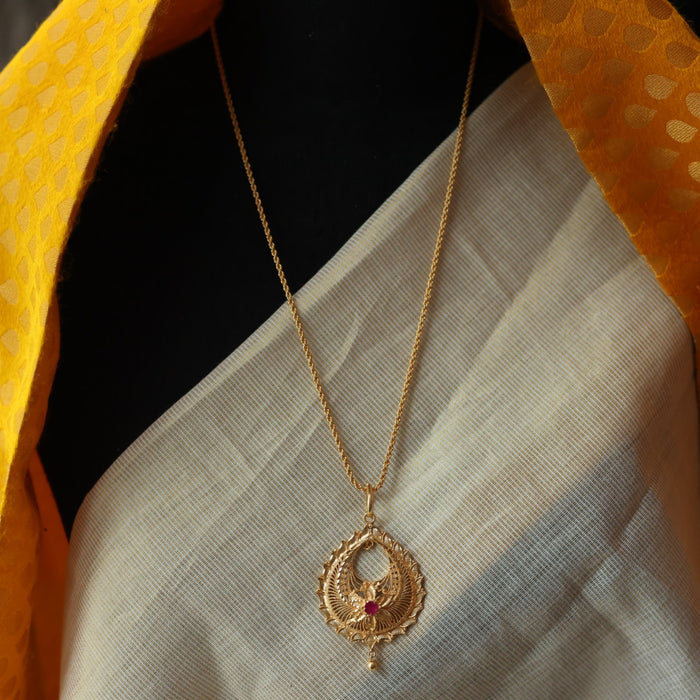 Heritage gold plated padakam long chain HC7619