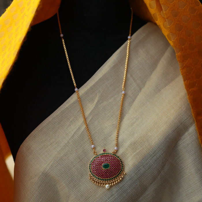Heritage gold plated padakam long chain HP7678